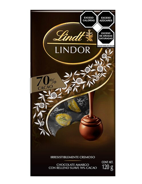 Chocolate amargo con relleno suave Lindt 70 por ciento cacao 120 g