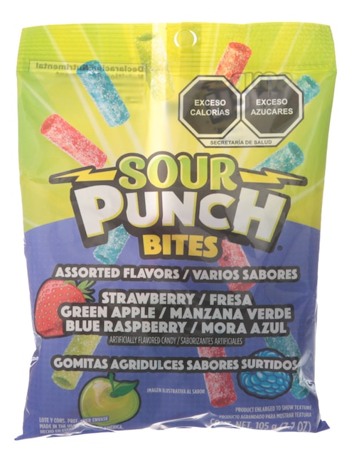 Gomitas Sour Punch Bites con 105 g