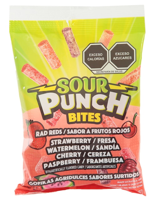 Gomitas agridulces Sour Punch Bites frutos rojos 105 g