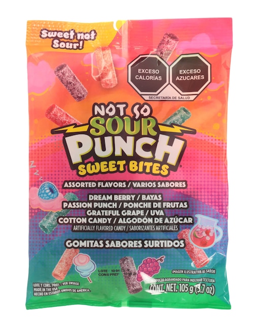 Gomitas Sour Punch Not so Sweet Bites con 105 g