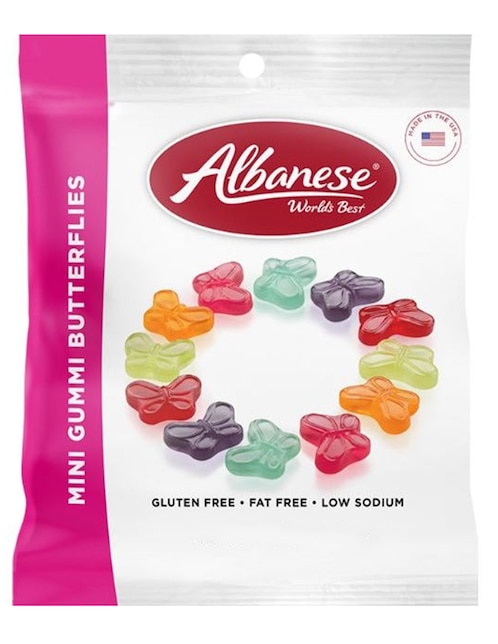 ALBANESE Gomita de grenetina Albanese Mini Gummi Butterflies con 100 g