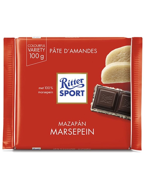 Barra de Chocolate Amargo con Mazapán Ritter Sport 100 g