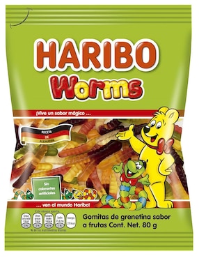 Gusanos De Gomita Haribo 80 G