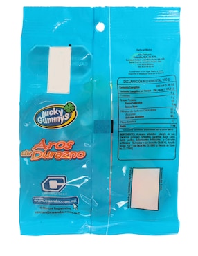 Gomita de grenetina Lucky Gummys Aros de Durazno con 96 g