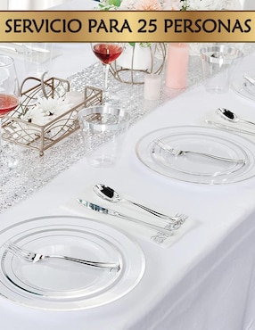 Vajilla para fiesta Berry Hip desechables para 25 personas