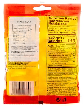 Gomitas E-Frutti Aros de Durazno con 80 g