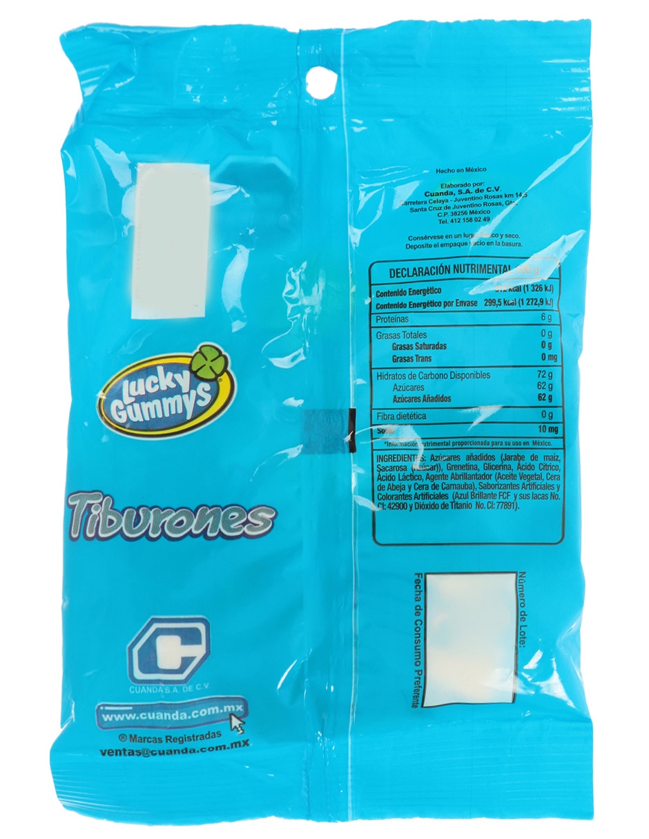 Gomita de grenetina Tiburones con 96 g 3