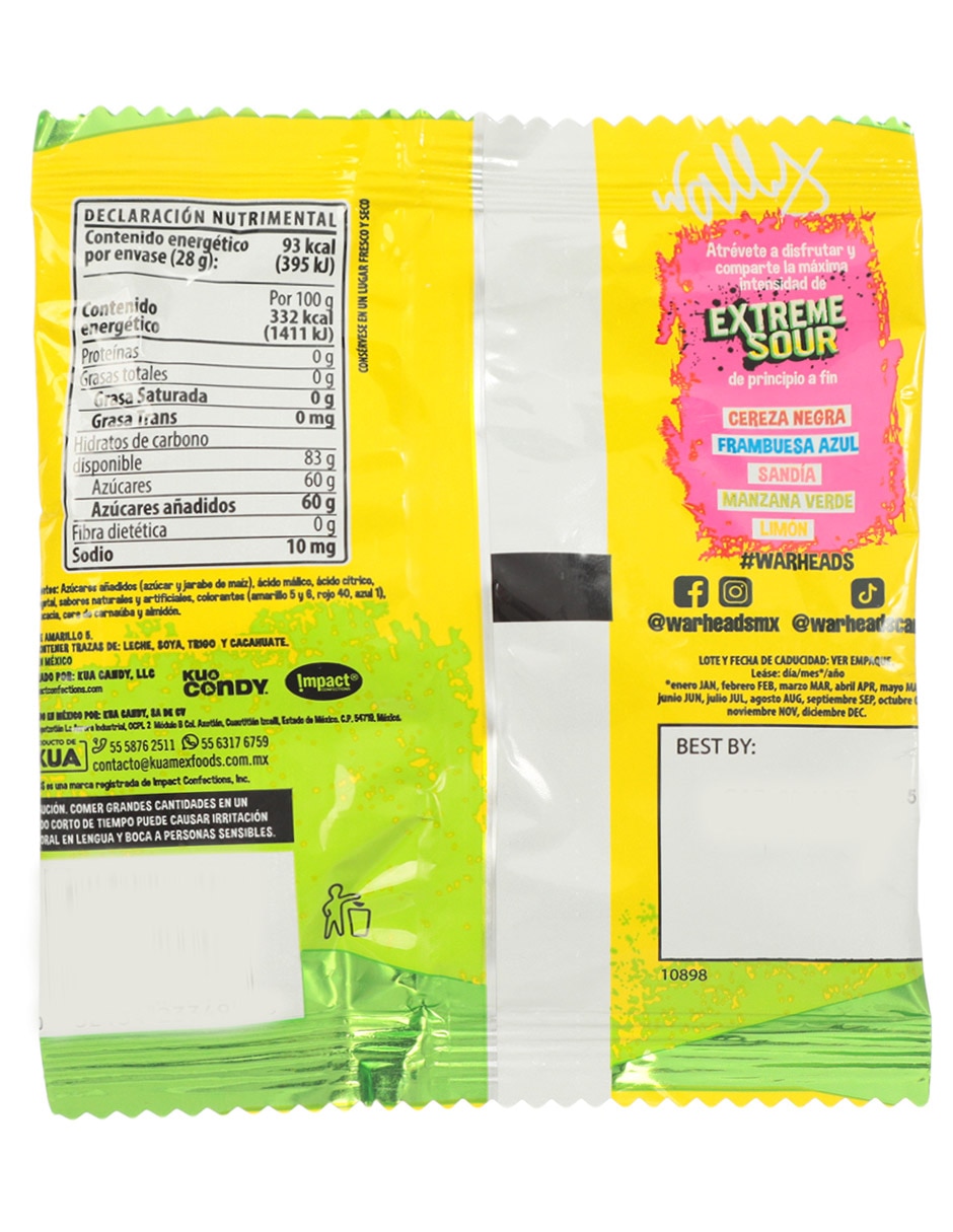 Caramelos Extreme Sour con 28 g 3