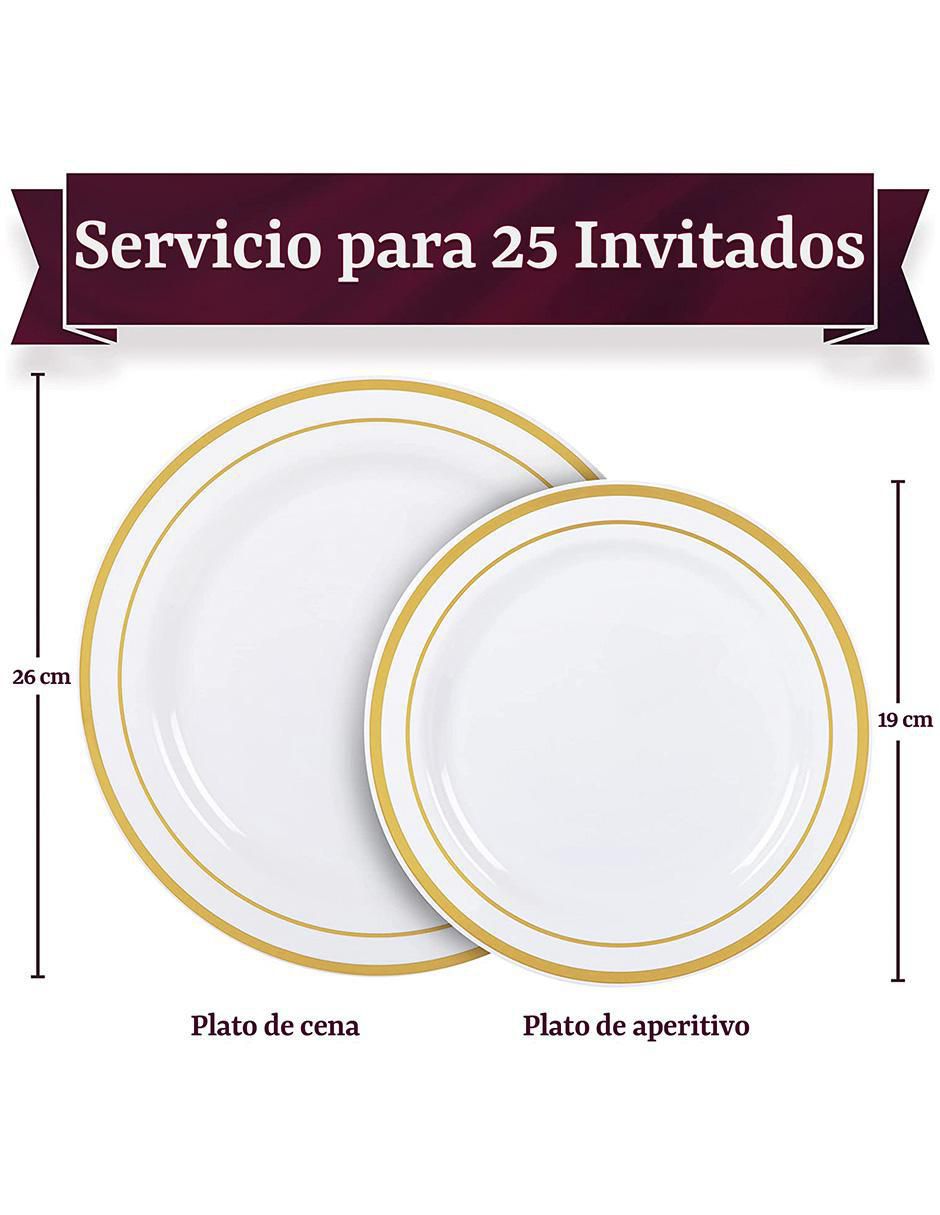 Plato fiesta de plástico 50 piezas 3