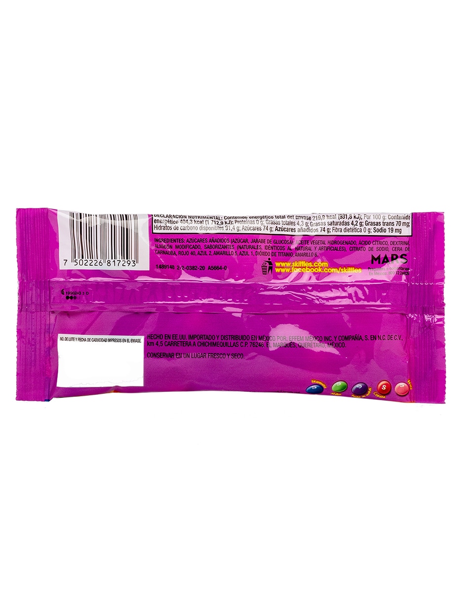 Caramelos Skittles con 54 g 2